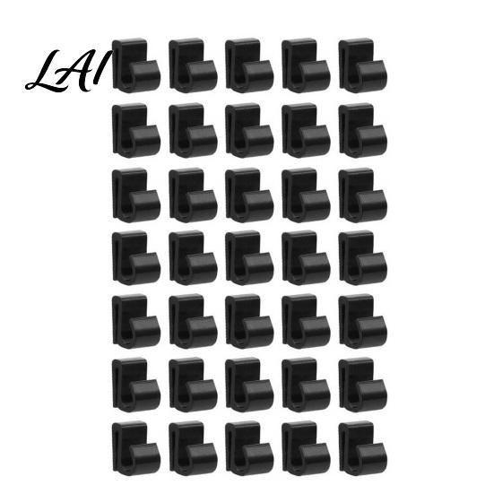 Eave Light Cord Holders Outdoor String Clips Black Plastic Organize Hooks Pergola Lighting Fasteners Weather Resistant Snap-on for Garden