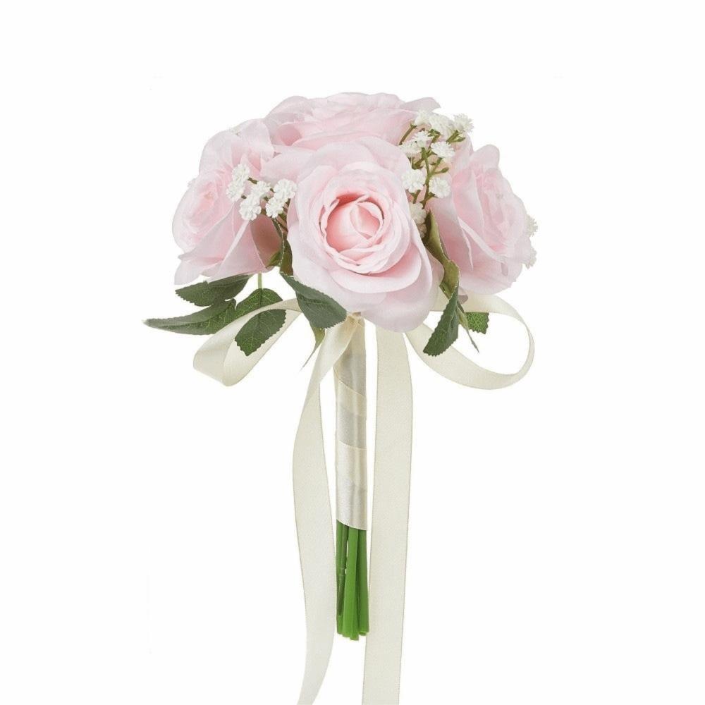 Silk Flowers Bridal Bouquet Artificial Roses Artificial Silk Flower Bouquets Women Girls