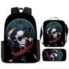 Primary School Students' New Naruto Cartoon Schoolbag Three-piece Backpack Large-capacity Backpack