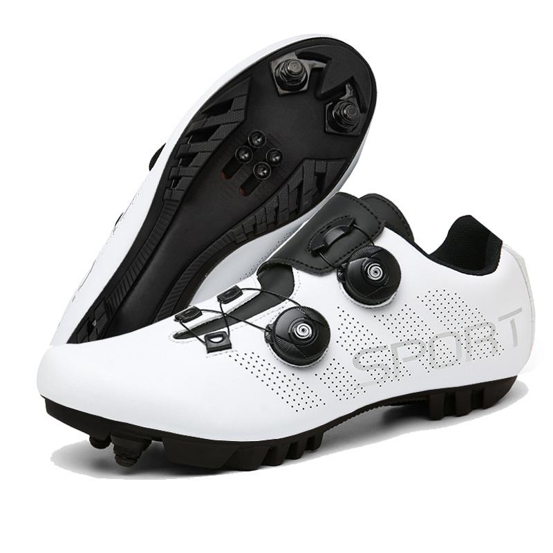 New cycling shoes with locks Double buckle lock shoes Men's and women's road cycling power shoes Hard sole Mountain cycling Rubber sole
