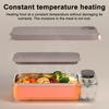 Heated Lunch Box 900ml Capacity 2-in-1 Stainless Steel Electric Warming Box Non-Stick Coating Portable Meal Container for Office Car Travel