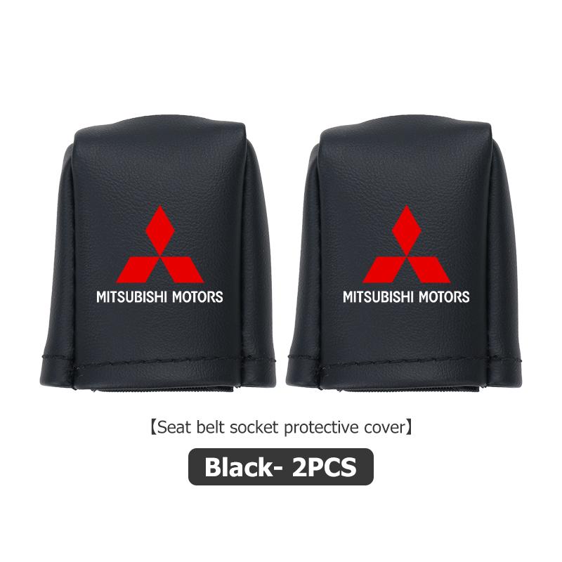 cxdjmy1 For Mitsubishi 1/2PCS Car Leather Seat Belt Buckle Anti-scratch Protector Cover Accessories Outlander Pajero Sport Lancer EX ASX