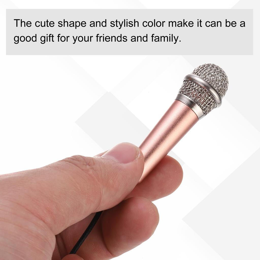 Uxcell Mini Compact with Sponge and Earphones for Recording with Mobile Gold and Hot Pack of 2 Microphone, Microphone, Type-C Bracket, Cover, Phones,