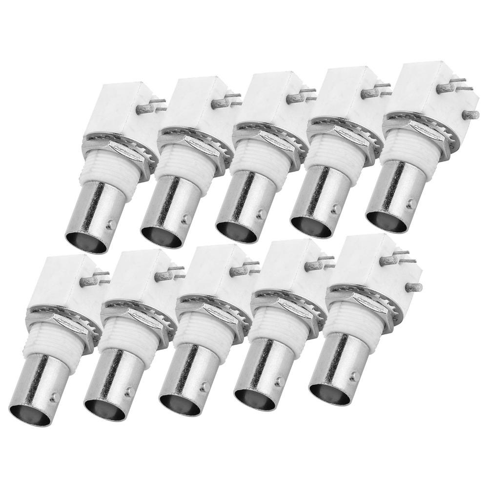 10 Pcs 90 Degree BNC Female Socket PCB Mount Coaxial Connector BNCQ9 Adapter  Electronic Component