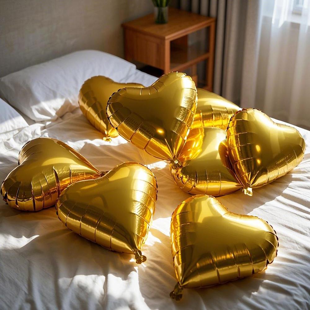 

5/10/20pcs Rose Gold Heart Foil Balloons Inflatable Helium Balloon DIY Birthday Party Ornaments Valentine s Day Wedding Party 18inch 5pcs золотий
