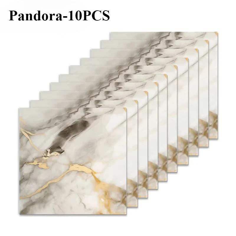 10/20/40PCS Simulated Thick Marble Tile Wall Sticker PVC Waterproof Self-adhesive Living Room Toilet Kitchen Home Floor Sticker
