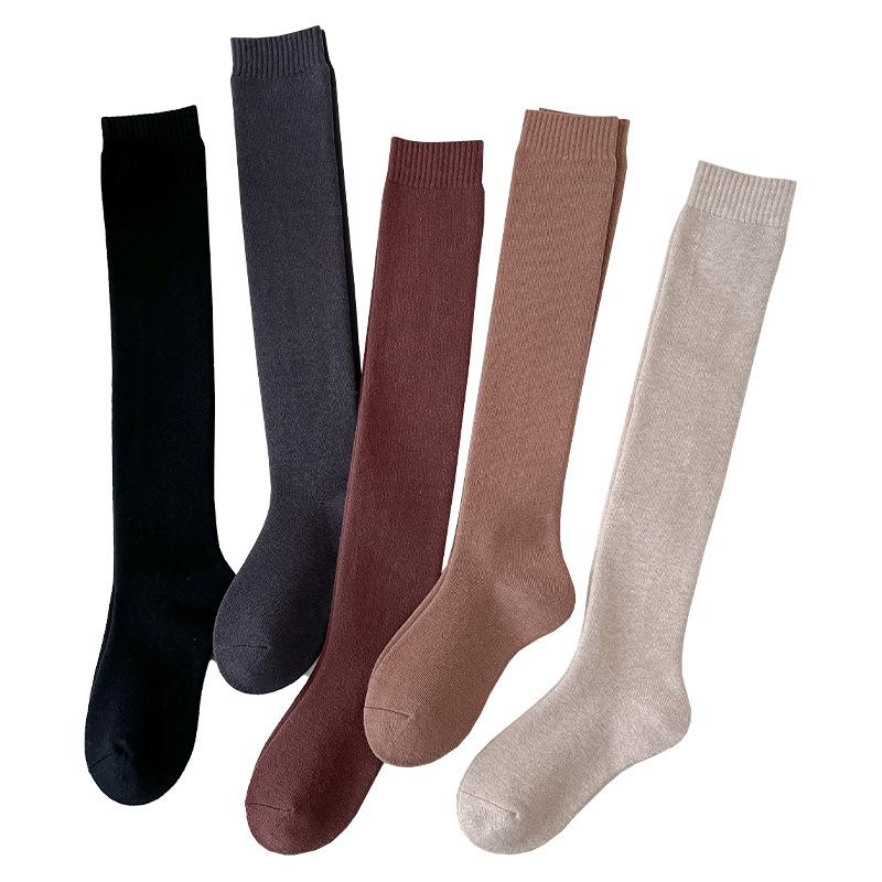 Cashmere Knee-high Women's Autumn and Winter Socks with Thickened Fleece and Anti-slip High-top Warm Loops