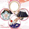 FOMIYES 5-Piece Mount Fuji Cherry Blossom Keychain Set for Car Accessories