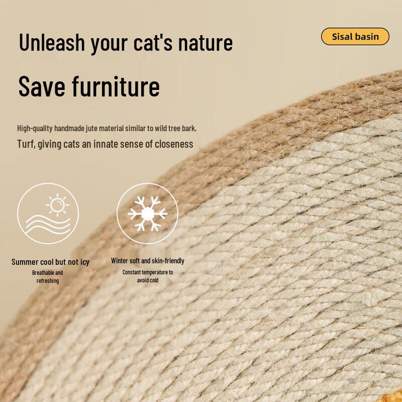 Round Sisal Cat Scratching Bed