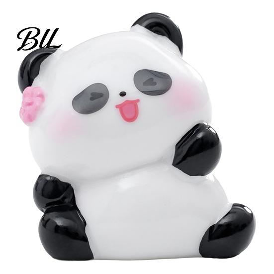 Mini Versatile Figurine 2 Pcs Panda Figurines Cute Resin Statues DIY Miniature Adorable Model Cake Toppers for Fairy Garden Micro Moss Landscape