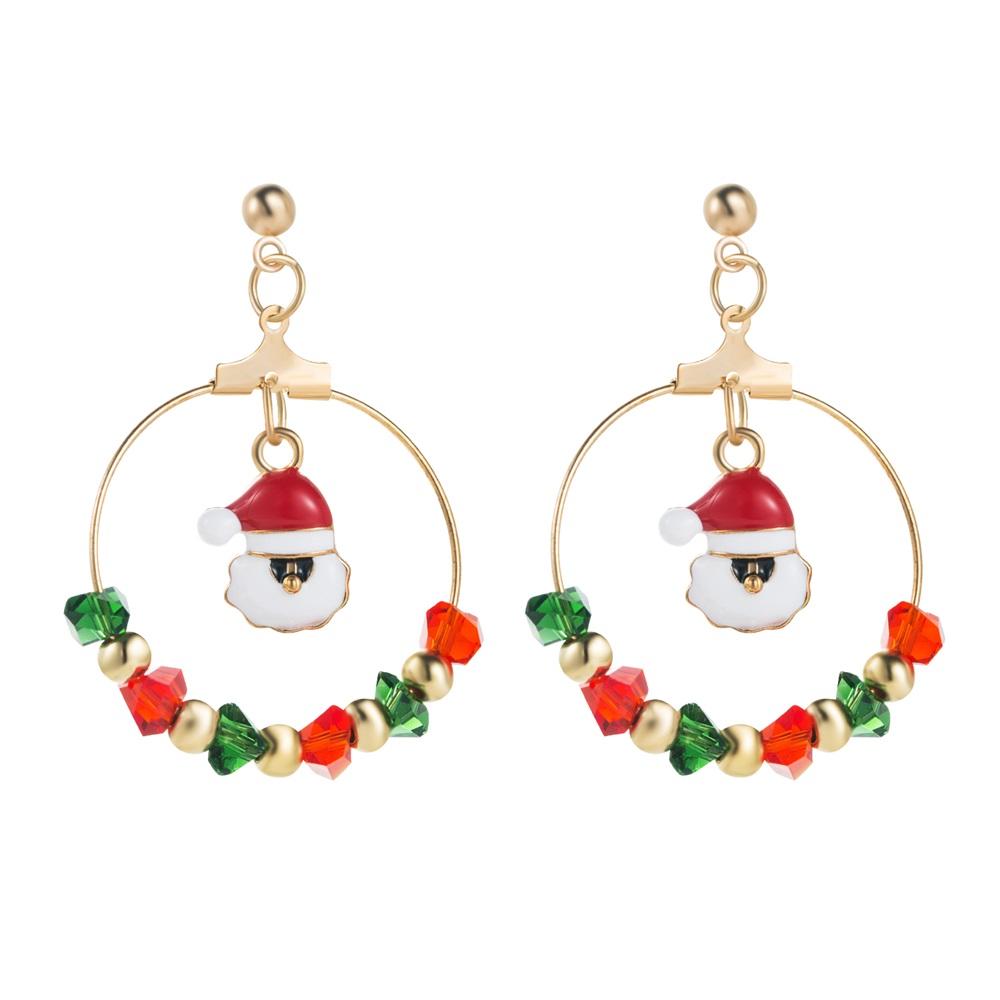 2024 Weihnachtsserie mit Ohrringen, Weihnachtsmann, Weihnachtsbaum, geometrische Ohrringe, modische und verspielte Ohrringe