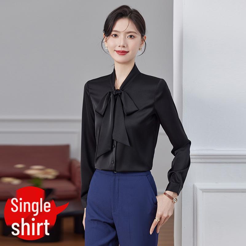 

Женская белая шифоновая блузка с длинным рукавом 2024 - Профессиональная одежда высокого класса для осени M