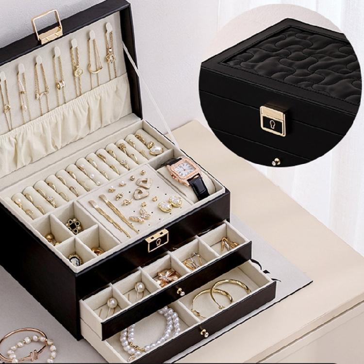 Wielofunkcyjny pojemnik do przechowywania biżuterii Elegancki stojak na biżuterię z wieloma warstwami Wytrzymałe etui na biżuterię ze skóry PU