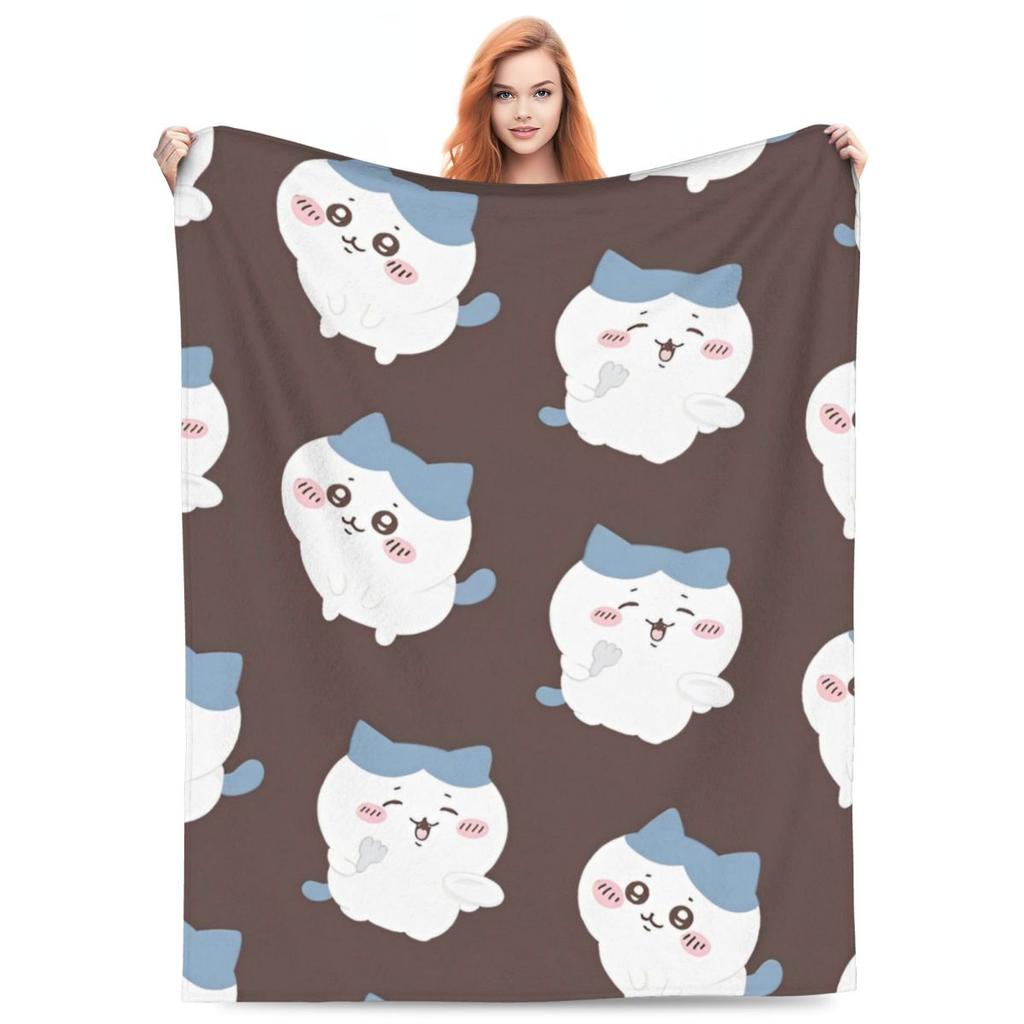 Cute Chiikawa Blanket Soft Warm Comfortable Plush Throw Blanket For Outdoor Picnic Flannel Bedspread Bed Cover