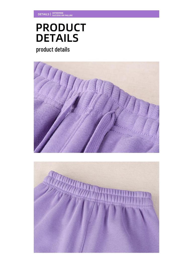 Women's Cream Fleece Sweatpants, Casual Loose Fit, Thickened for Autumn/Winter, Elastic and Warm Joggers, 420g.