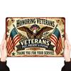 Tin Sign Honoring Veterans Past Present  Future Thank You For Your Service Vintage Eagle Patriotic Metal Wall Art for Home Bar