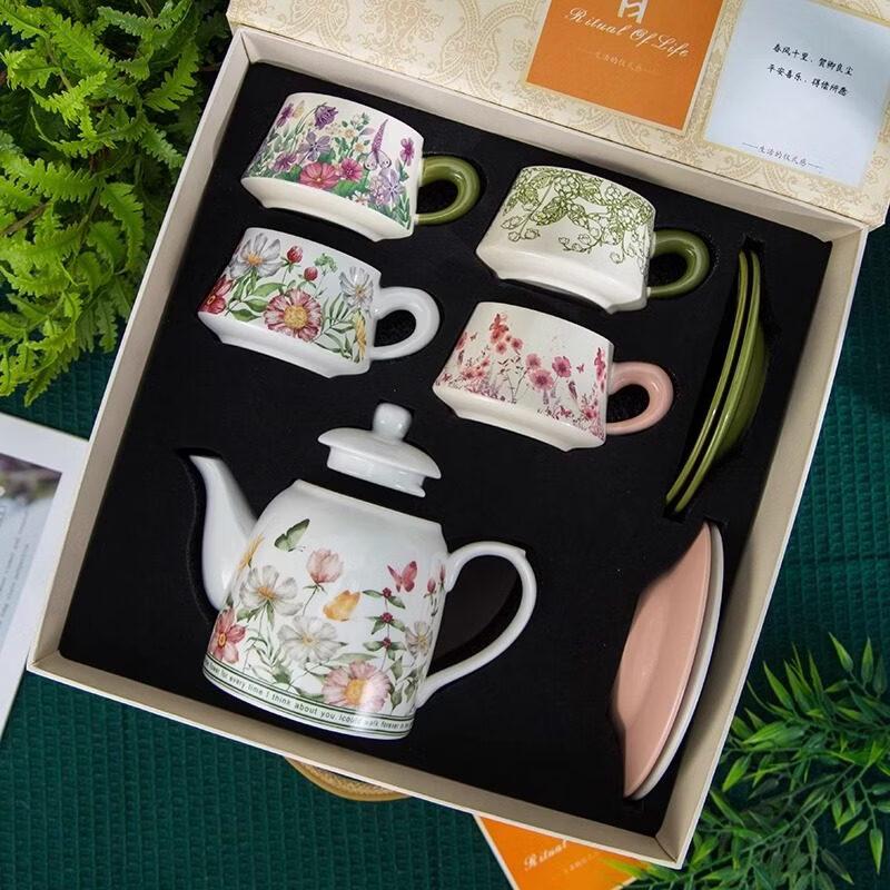 ChuyiQi Garden Series Ceramic Teapot Set