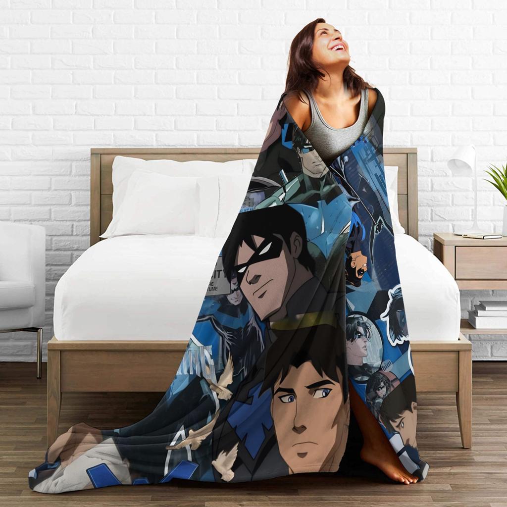 Dicks nightwing Graysons Blankets Soft Aesthetic Plush Bedding Throws For Outdoor Travel Flannel Bedspread Bed Cover