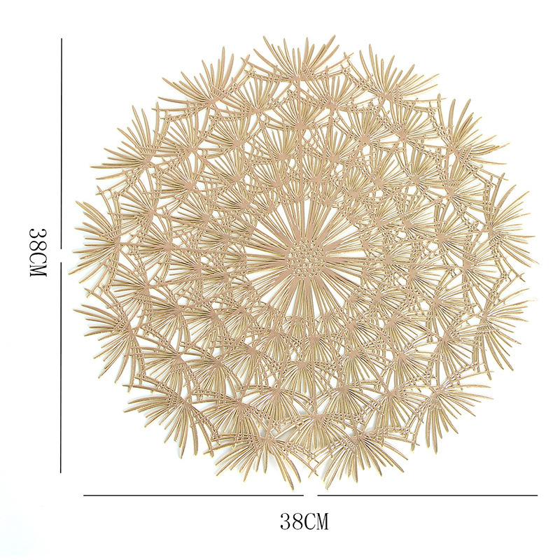 

Подставки для столовых приборов, элегантные скатерти, салфетки в форме цветка одуванчика, коврики для столовых приборов из ПВХ для кухни, обеденного стола, праздничной вечеринки золотой