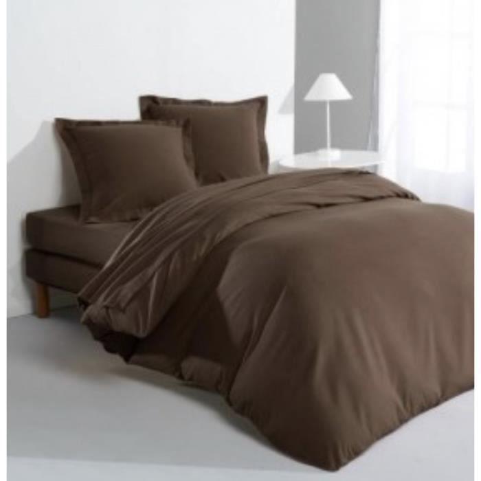 Duvet Cover - 100% Cotton - 220x240 Cm - 57 Threads - Chocolate Color - Solid Pattern