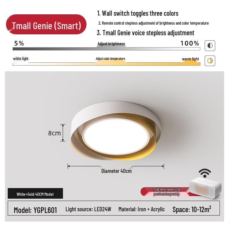 Modern Nordic LED Ceiling Light - Minimalist Round Design for Master Bedroom