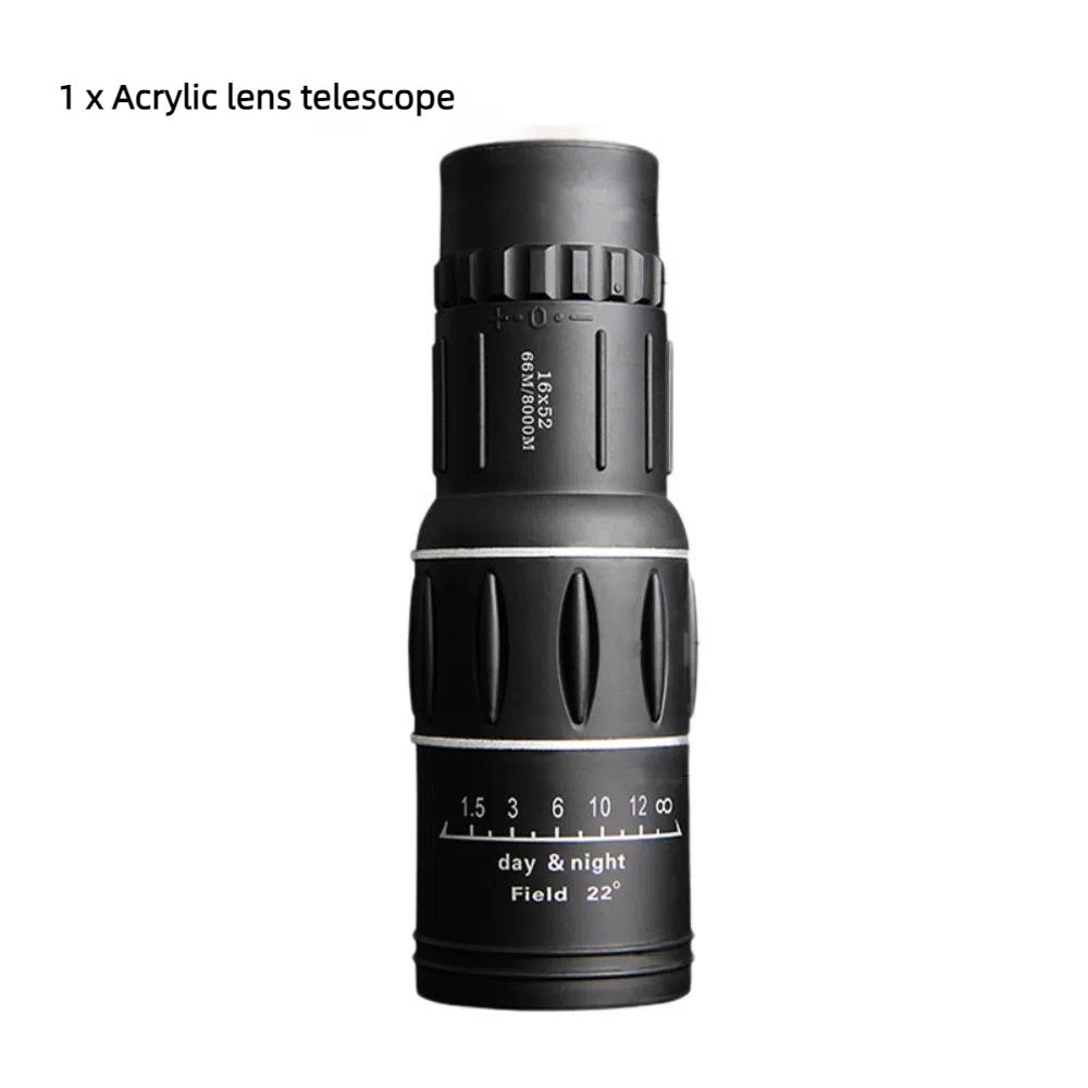 Dual Focus Monocular Telescope 16x52 Night Spyglass Telescope New Optical Zoom Scope  Outdoor