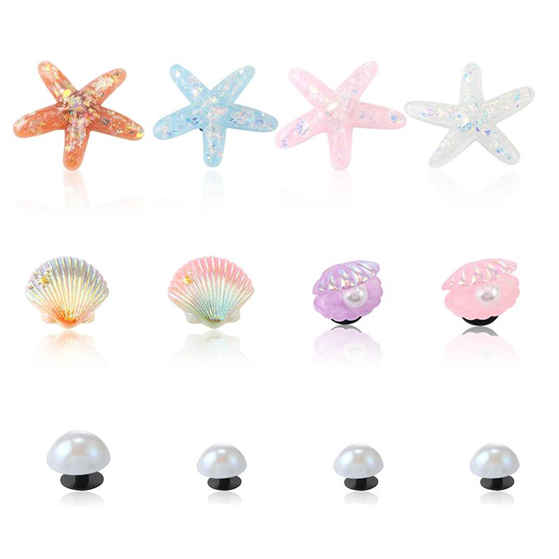 1Set Hole Shoes Summer Shoe Starfish Pearl Shell Decorative Buckle Accessories Removable Diy Decor Gift