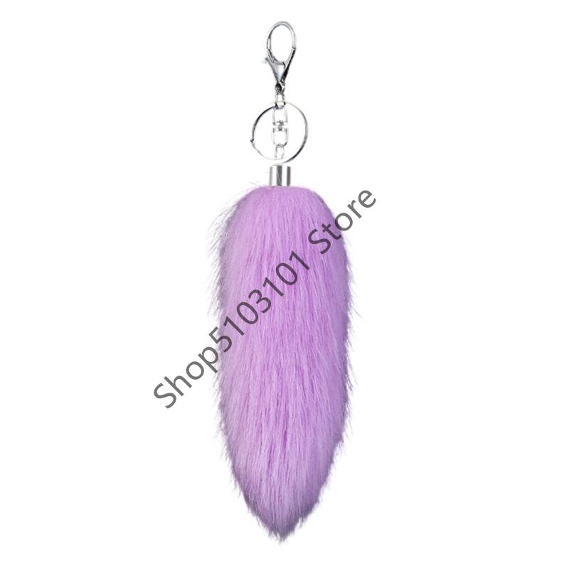 16cm Foxes Tail Keychain Faux Furs Foxes Tail Keyring Soft Furry Bag Hangings Charm Pendant Key Handbag Pendant Accessorise