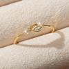 Golden Copper Marquise Cut Synthetic Zircon Ring Minimalist Stackable Band for Women