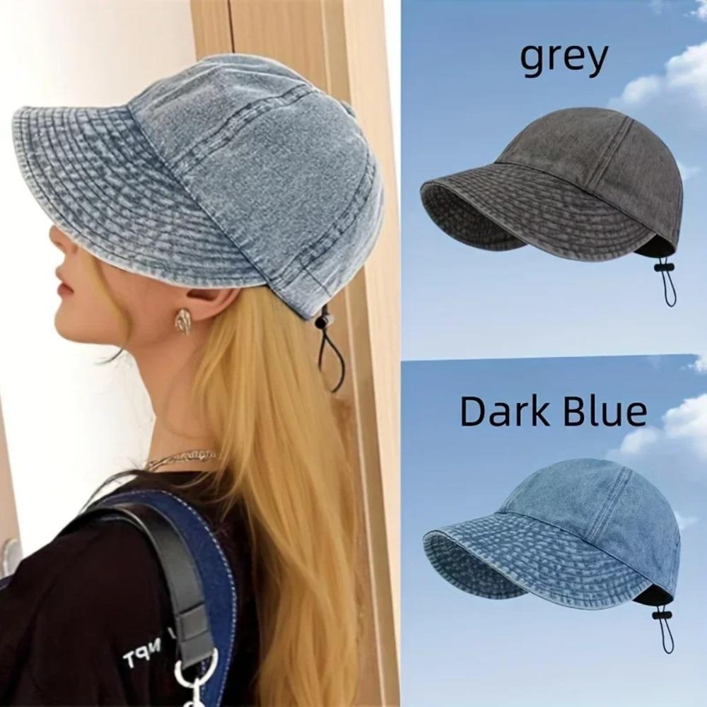 Stylish Denim Baseball Cap for Women UV Sun Protection Summer Outdoor Korea Style Casual Versatile Hiking Fishing Travel Cap