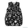Black Witch Skull Moon Divination Backpacks School Book Bags Waterproof Student Laptop Backpack Casual Travel Sports Daypacks