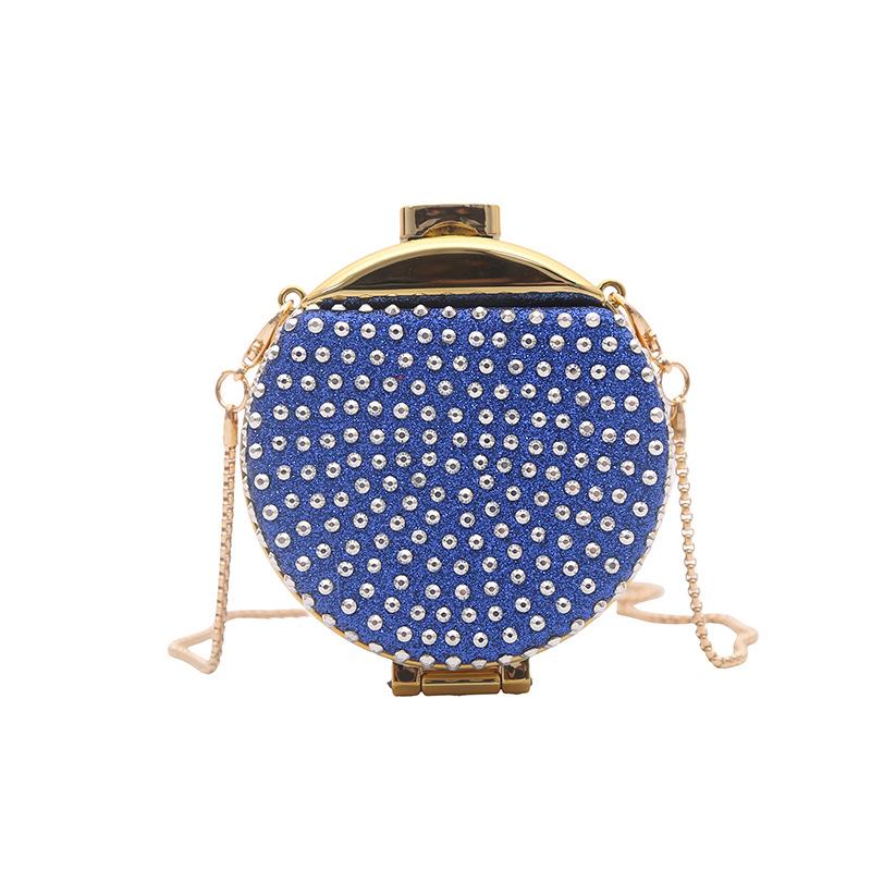 Mini Petite Luxury Diamond Inlaid Round Shaped Crystal Clutch Bag Women's Crossbody Bag Wedding Dinner Party Shoulder Bag