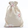 10pc Drawstring Cotton Linen Print Organizer 10x14/13x18cm Women Jewelry Cosmetics Cloth Bag Christmas Gift Bag Party Decoration
