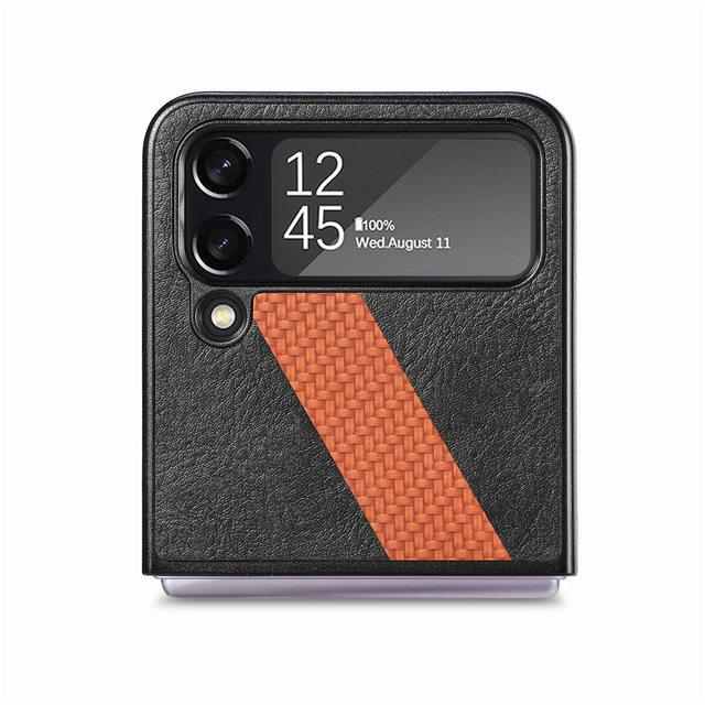 Lightweight Hybrid Color Leather Protective Case For Samsung Galaxy Z Flip4 Flip 4 5g Zflip4 Shockproof Cell Phone Cover
