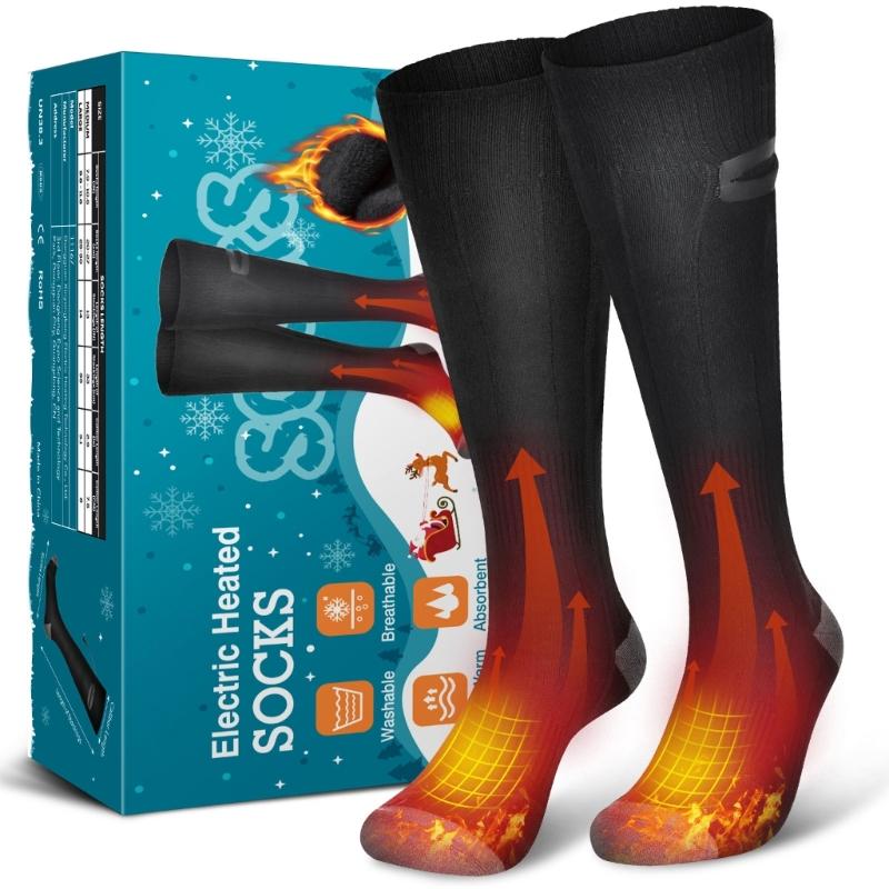 Winter Outdoor USB Thermal Electric Heated Socks for Women Men Outdoor Sports