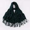 Imitation Cashmere Tassel Scarf - Chinese Red, Ideal for Autumn/Winter Celebrations, Company Events, and Parties with Custom Printed Logo