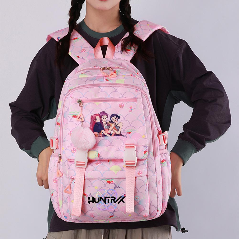 Anime K-Pop Demon Hunters Printed Backpack Large Capacity Bookbag Student Boy Girl Schoolbag Outdoor Large Capacity Waterproof Laptop Travel Bag