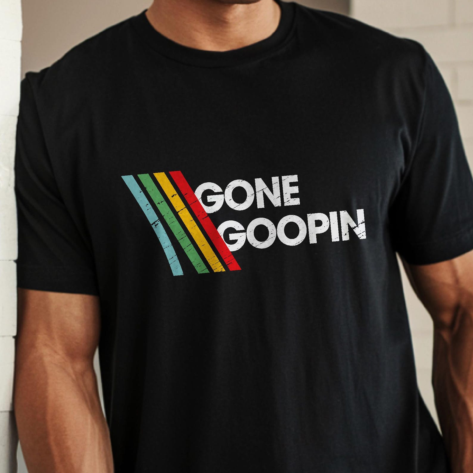 GONE GOOPIN T-Shirt | Funny Gone looting Meme Tee | Retro Distressed ARC Bungulator Quote | Sarcastic Extraction Shooter Apparel Gift M