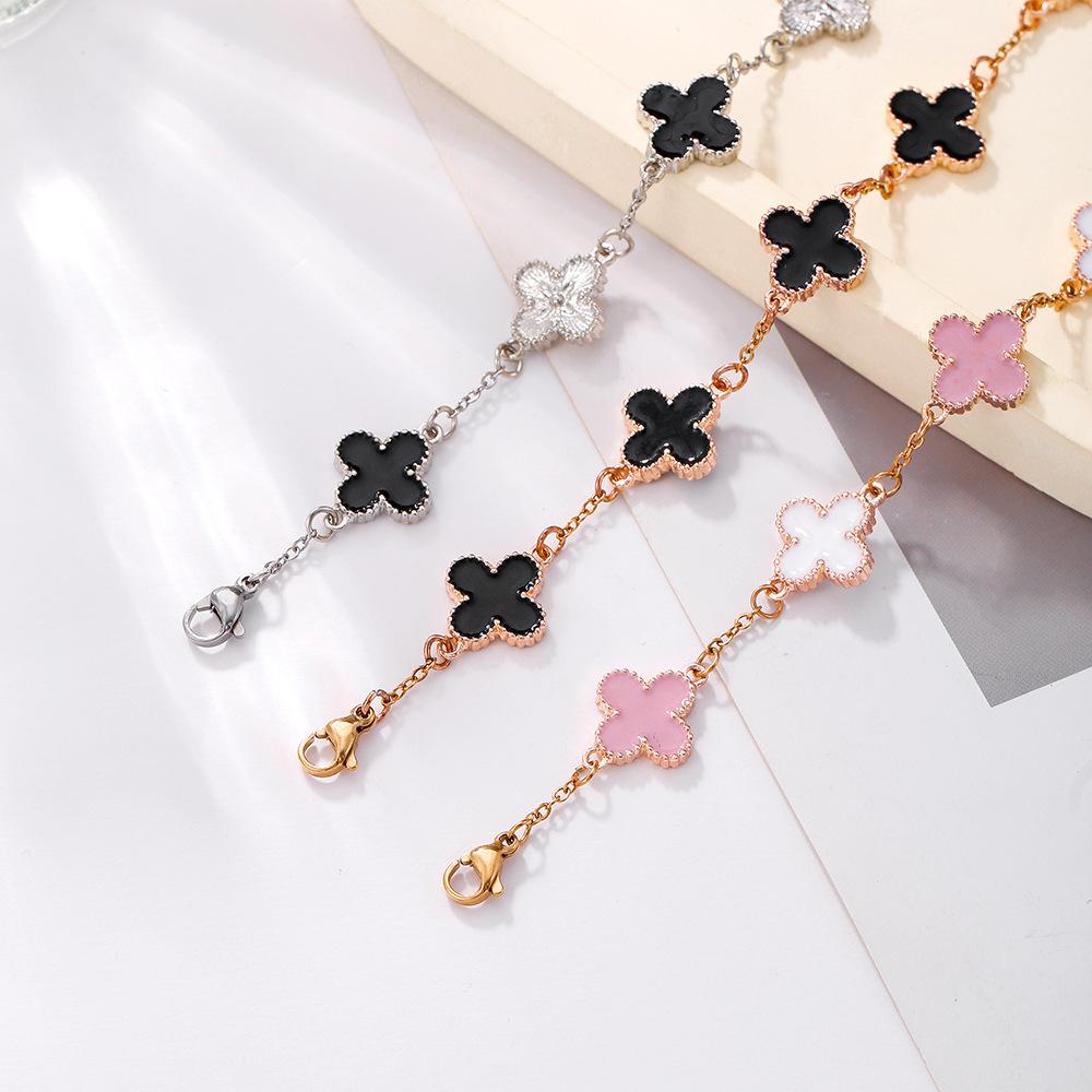New Four-Leaf Clover Bracelet Female Simple Ins Five Flowers Mother-Of-Pearl Good Luck Four-Leaf Clover Hundred Hand Jewellery