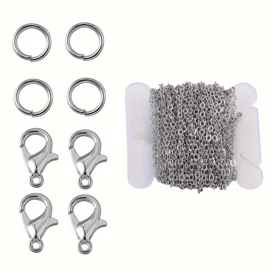 61Pcs/Set Alloy Bulk Link Chain With Jump Rings Lobster Clasps Necklace Chains For DIY Jewelry Making Supplie Necklaces Accessories