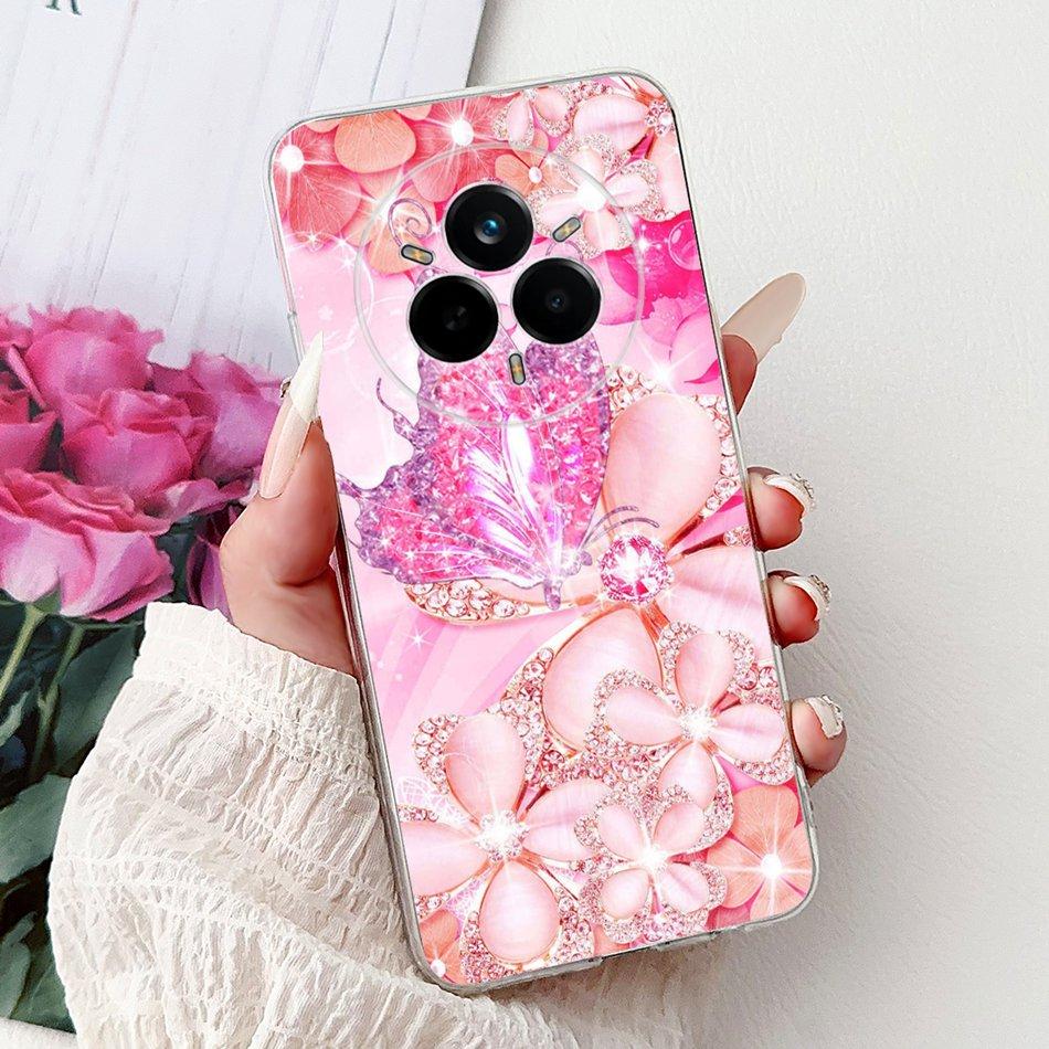 

For Realme 14 Pro 14Pro+ Elegant Floral Cat Printed Phone Case For Realme 14 Pro Plus 14Pro 5G Soft Silicone TPU Cases Realme 14 Pro