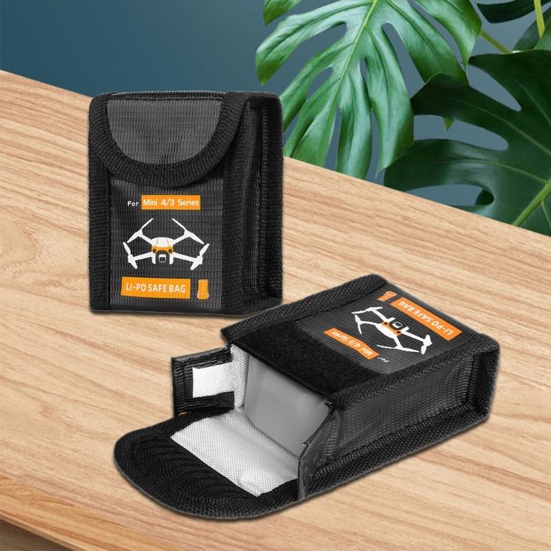 Heat Resistant Battery Safety Bag Container Fit for Miniature Drones Battery Storage Transport Fireproof Protective Case