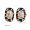 Elegant 18K Gold Vintage Stainless Steel Geometric Oval Jewelry Set