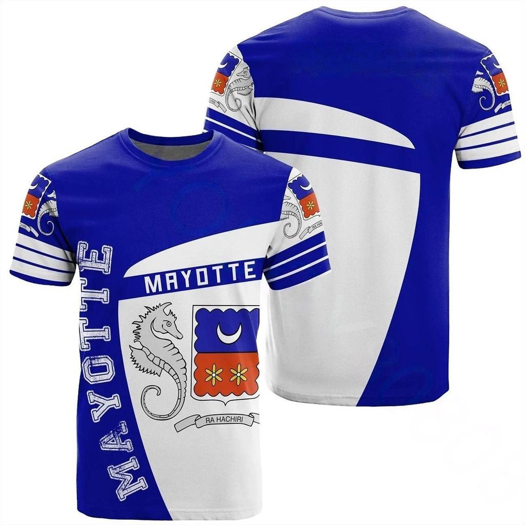 Футболка с флагом побережья Майотты для мужчин, одежда с национальным гербом Африки, футболки с графикой, футболка в стиле рокки, женские футболки