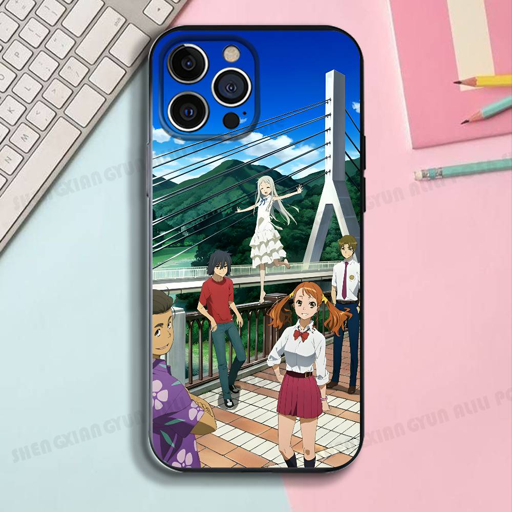 

Аниме Анохана Силиконовый Чехол Для Телефона Для IPhone 17 16 15 14 13 12 11 X XS Plus Pro Max Ударопрочный Мягкий Чехол iPhone13PROMAX