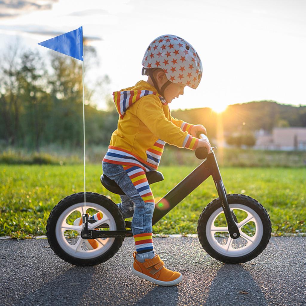 1Set Bike Safety Flag Adjustable Pole 5-Section Detachable Tail Triangular Reflective High Visibility Waterproof Bike Accessory
