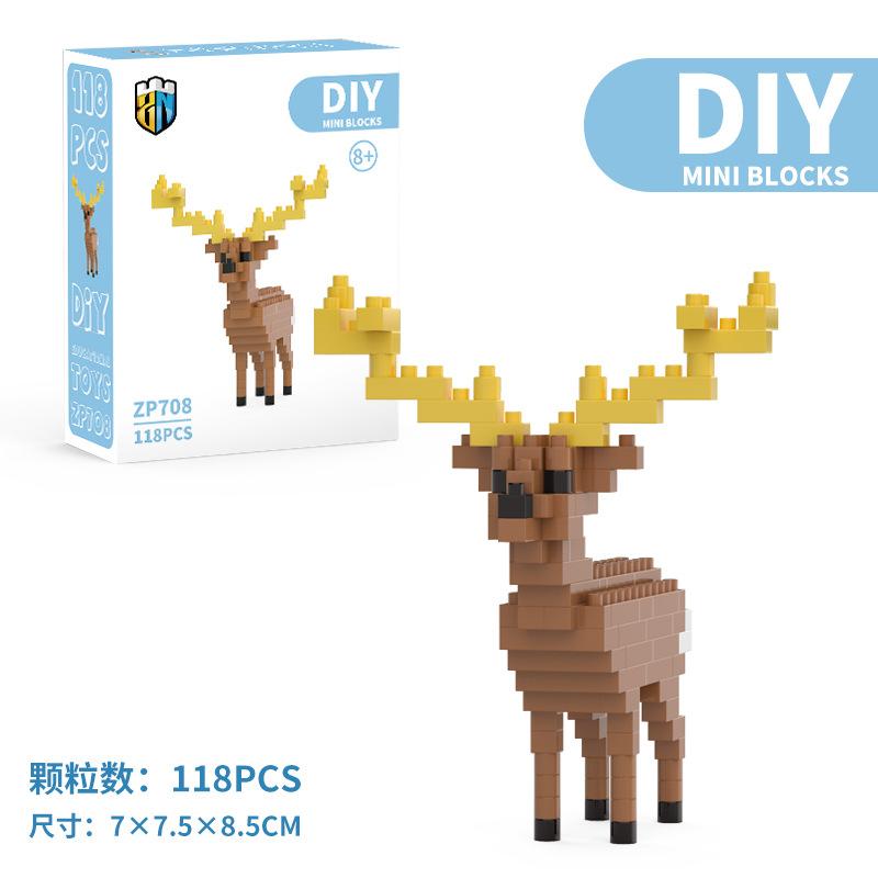 Building Blocks Animal Micro-particle Building Blocks Men's and Women's Children's Educational Toys Small Box Assembly
