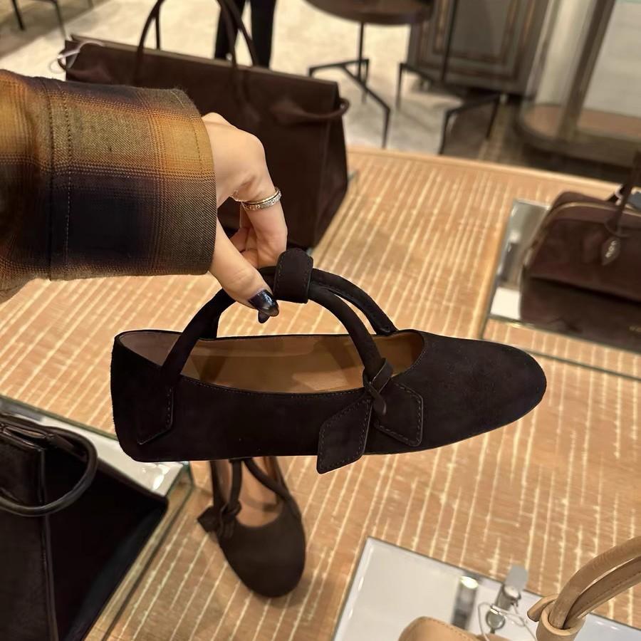 

Early autumn new round head niche design one-word buckle handbag single shoes women s leather small leather shoes 40 чёрный