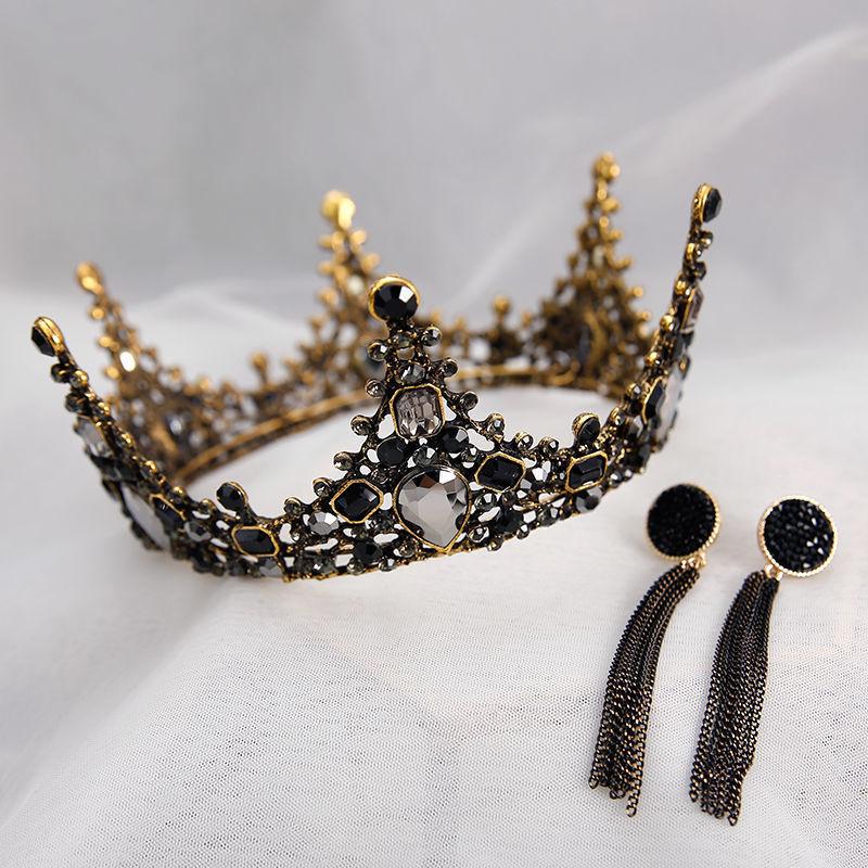 Black Tiara Bridal Tiara Crown for Women Coming of Age Birthday Princess Wedding Crown