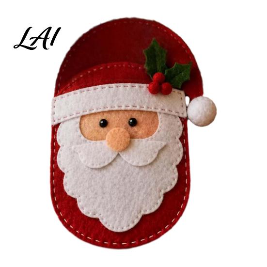 Christmas Table Decoration Felt Cutlery Holder DIY Kit Holiday Flatware Pouch Craft Festival Dinner Accessory Set Handmade Utensil Sleeve for Table,